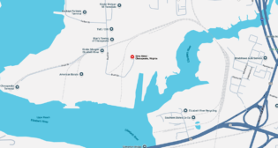 Map of the Sims Metals Chesapeake, Va., scrap metal yard location. (Courtesy of Google)